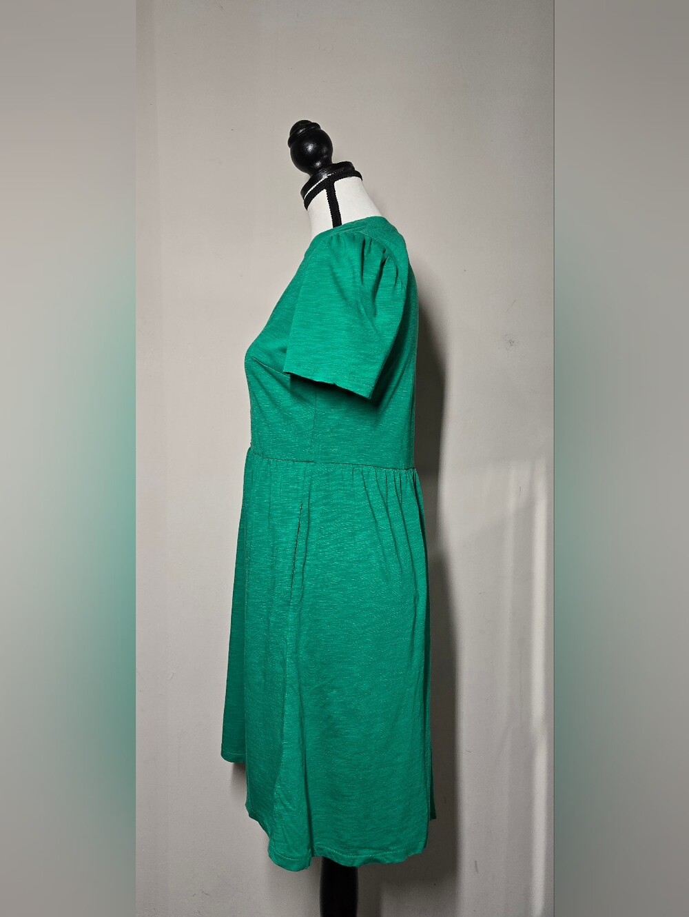 Boden Naomi Green V-Neck Short Sleeve Jersey Dress Pockets Knee 4R Length - Picture 9 of 14